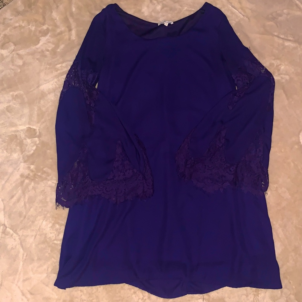Charlotte Russe Navy Dress with lace (Size XS)